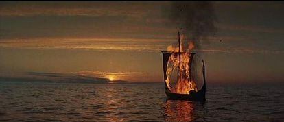 La secuencia final de 'Los vikingos' de Richard Fleischer.