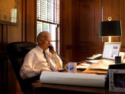 El vicepresidente de EE UU, Joe Biden, en su despacho en Washington.
