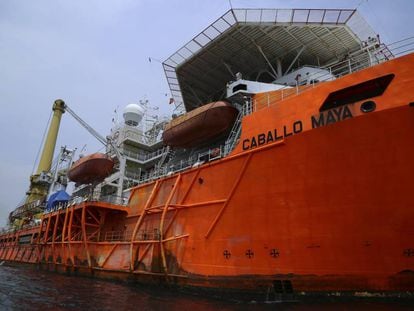 El buque Caballo Maya perteneciente a la flotilla incautada por el fraude millonario de Oceanograf&iacute;a.