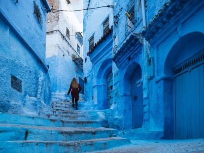 Una de las calles de la medina de Chefchauen, en el norte de Marruecos. 