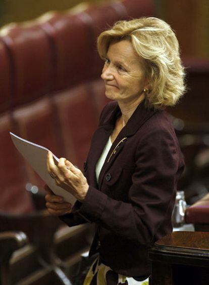 La ministra de Economía, Elena Salgado, en el Congreso.