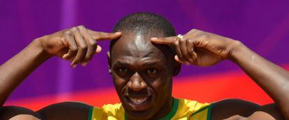 El jamaicano Usain Bolt antes de disputar su carrera.