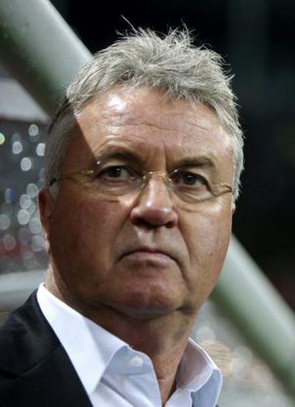 Guus Hiddink, durante un encuentro de la selección de Turquía