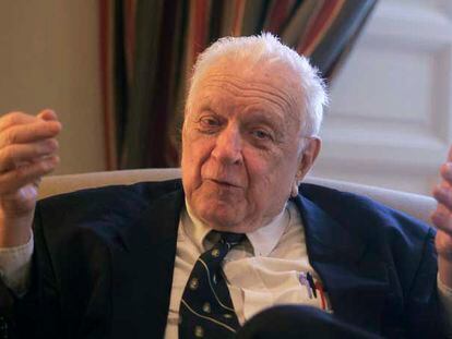 Arnold Harberger, en un momento de la entrevista.