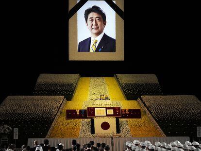 Vista general del funeral de estado de ex primer ministro Shinzo Abe  en Tokio, este martes.