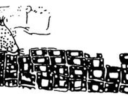 Pintura mural de &Ccedil;atalh&ouml;y&uuml;k, un asentamiento neol&iacute;tico en Turqu&iacute;a
