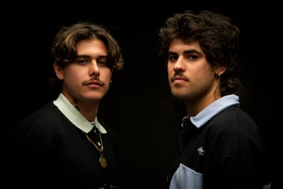 Luis Abril 'Nitro' y Manuel Hidalgo 'Indio', La Plazuela, fotografiados en Madrid el pasado 14 de marzo.