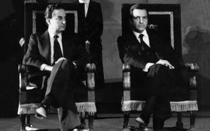 Landelino Lavilla y Adolfo Suárez, en 1980. El primero era presidente del Congreso; el segundo, presidente del Gobierno. 