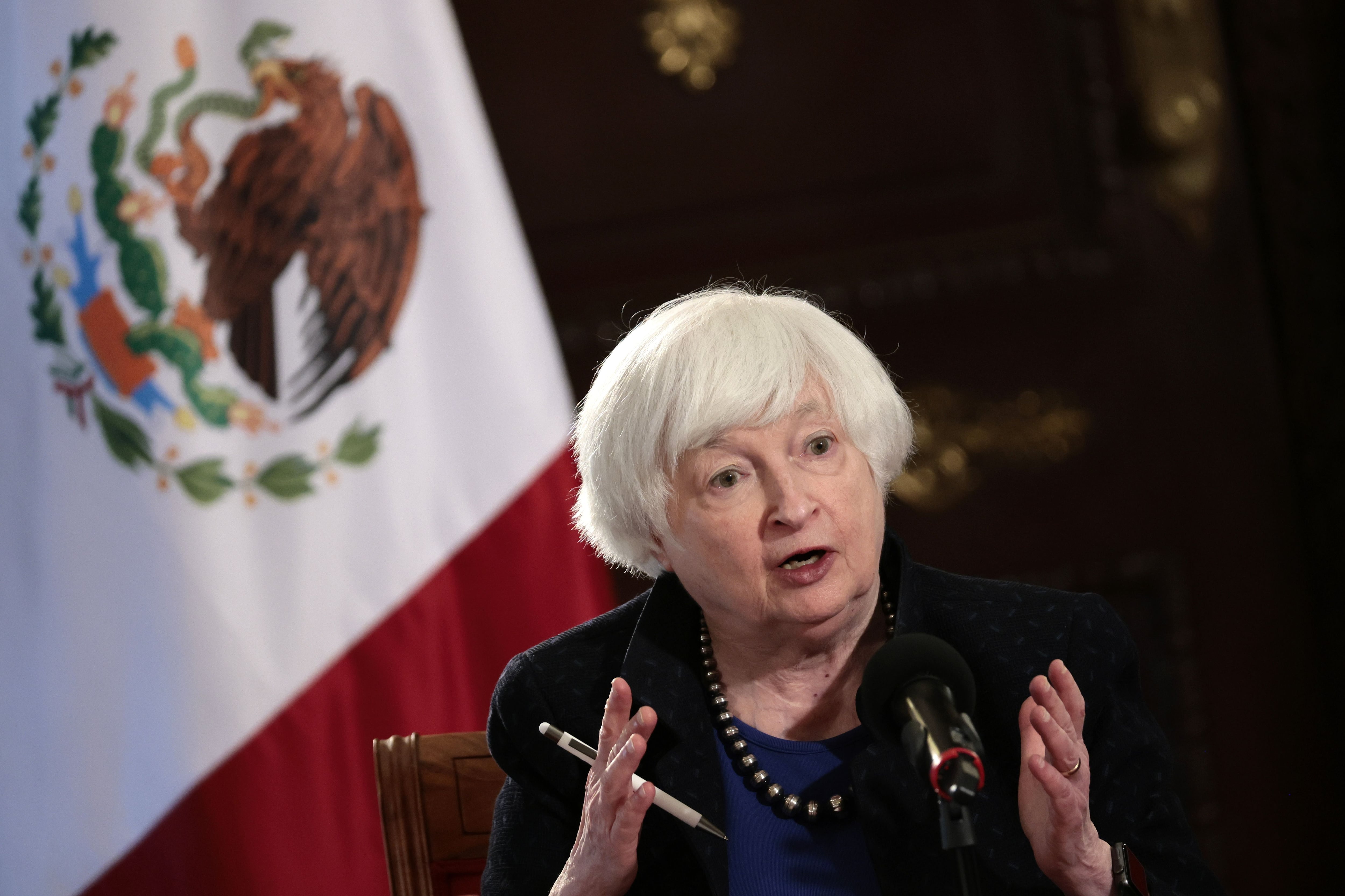 La secretaria del Tesoro de EEUU, Janet Yellen, durante la vista de la semana pasada a México. 
