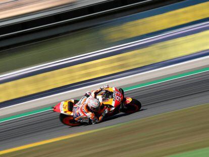 Marc Márquez, en acción en Montmeló durante el Gran Premio de Cataluña.