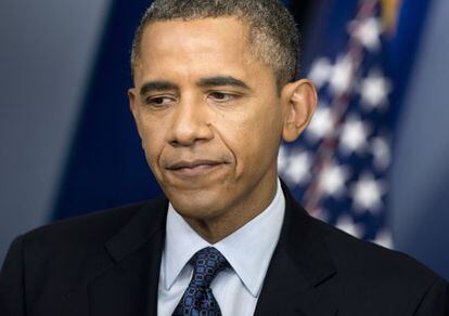 Barack Obama durante su conferencia de prensa en la Casa Blanca.
