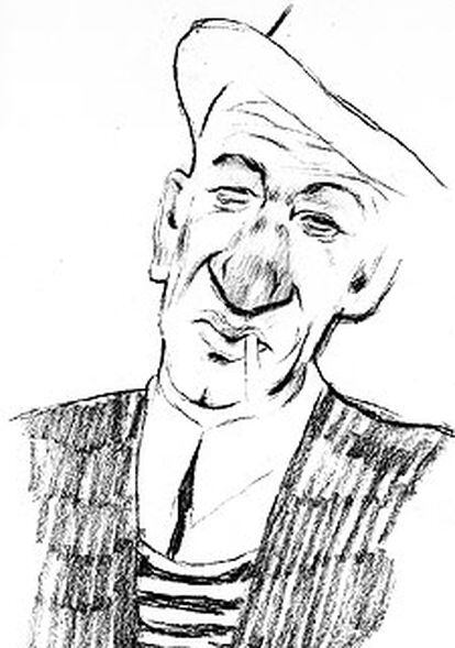 El autor francés Blaise Cendrars (1887-1961) visto por Tullio Pericoli.