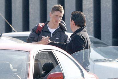 Fernando Torres, a su llegada a la concentración de la selección en Las Rozas.