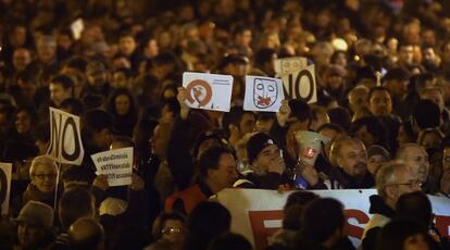 Participantes en la manifestación de Valencia.