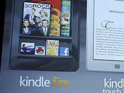 Jeff Bezos, fundador de Amazon, ayer en la presentación del tablet Kindle Fire y de nuevos lectores de libros electrónicos