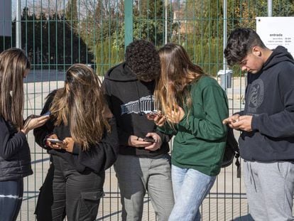 Estudiantes de Eso de un instituto de Valencia el pasado 17 de enero. 
 