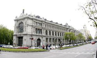 Vista de la fachada del Banco de Espa&ntilde;a en Madrid. 