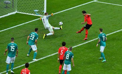 El gol de Kim Young-gwon que desempata el marcador con Alemania.