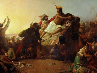 'Pizarro apoderándose del Inca de Perú' (1846), de John Everett Millais, en el museo Victoria and Albert de Londres. 
