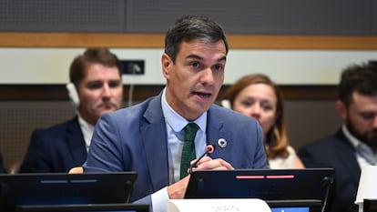 El presidente del Gobierno en funciones, Pedro Sánchez, en la semana de Alto Nivel de la Organización de Naciones Unidas en Nueva York.