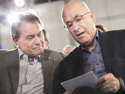 Artur Mas y Josep Antoni Duran Lleida en un acto electoral de los comicios europeos. 