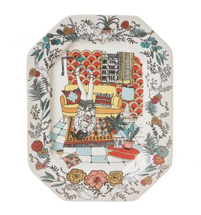 Esta bandeja de cerámica de La Cartuja de Sevilla es una colaboración con la ilustradora Ana Jarén que forma parte del proyecto ‘New Talents’ que la firma andaluza pone en parcha con la artista (44,95 euros).