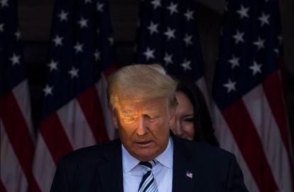 El expresidente Donald Trump, el pasado 7 de julio en su club de gold de Bedminster (Nueva Jersey).