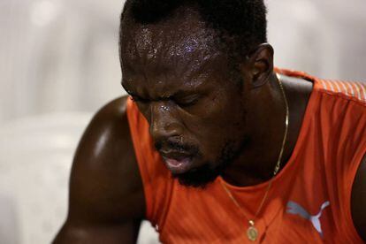 Usain Bolt en los trials de Jamaica.