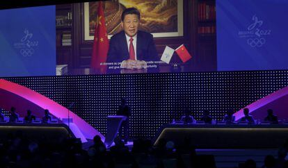 Xi Jinping es dirigeix als representants del COI.
