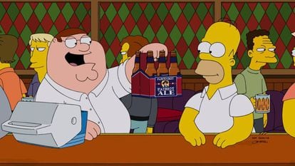 Peter Griffin (izquierda) y Homer Simpson en un episodio en el que 'Padre de familia' y 'Los Simpson' se cruzaron.