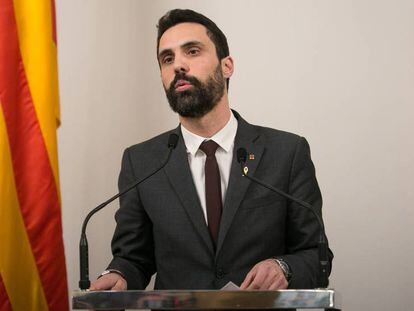 FOTO: El presidente del Parlament, Roger Torrent, el pasado jueves. / VÍDEO: El abogado de Turull pide que no se cancele el debate de investidura.