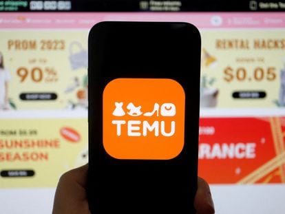 El logotipo de Temu, una plataforma de comercio electrónico propiedad de PDD Holdings