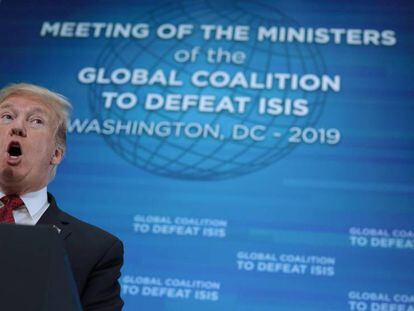 Donald Trump, en la reunión de la Coalición Internacional Contra el Estado Islámico. En vídeo, sus declaraciones sobre el Estado Islámico.