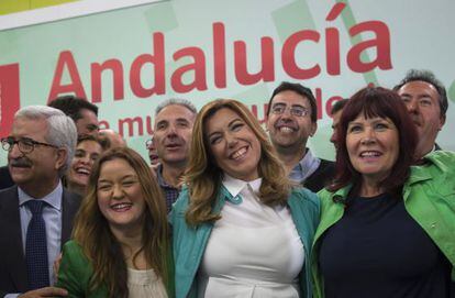Susana D&iacute;az, tras conocer el resultado electoral.