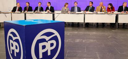 Mariano Rajoy preside el Comité Nacional ejecutivo del PP el 16 de enero.