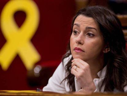 Inés Arrimadas este sábado en el Parlament.