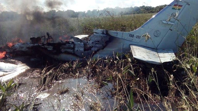 La avioneta accidentada en Bolivia en la que fallecieron sus seis tripulantes.