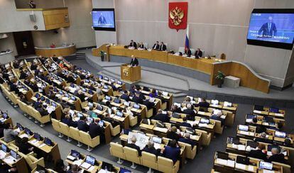Sesión plenaria en la Duma estatal rusa, en Moscú, el 28 de octubre.