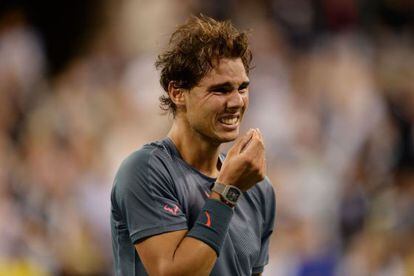 Nadal llora tras su triunfo.