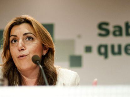 Susana Díaz, este sábado, en un acto del PSOE en Torremolinos (Málaga).