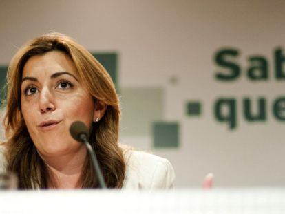 Susana D&iacute;az, este s&aacute;bado, en un acto del PSOE en Torremolinos (M&aacute;laga).