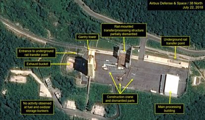 Imagen satelital del complejo de Sohae.