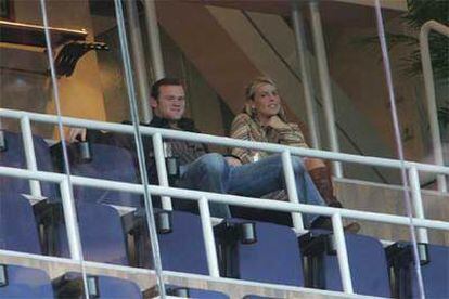 Rooney y su novia, el pasado domingo en el palco del Bernabéu.