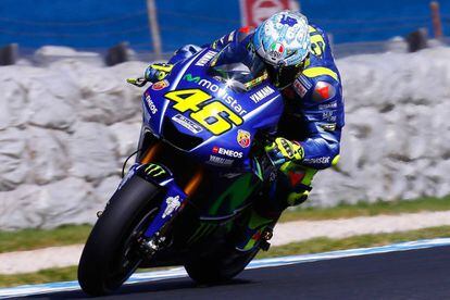 Valentino Rossi, en los entrenamientos de Phillip Island.