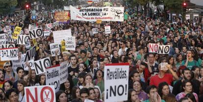 La manifestación contra las reválidas en Madrid.