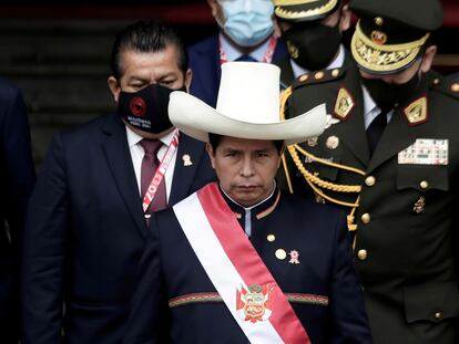 El presidente de Perú, Pedro Castillo, en su toma de posesión el 28 de julio pasado.