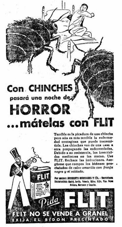 Uno de los anuncios period&iacute;sticos para combatir los chinches.