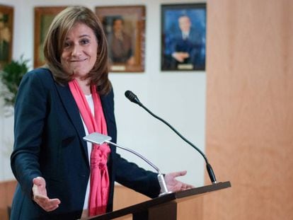 Margarita Zavala, en el Colegio de notarios, el pasado 10 de abril.
