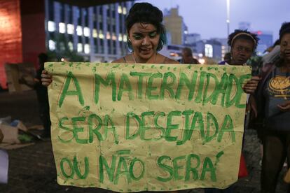 Imagen de archivo de una manifestación a favor del aborto en São Paulo, en septiembre de 2018.