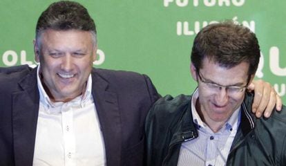 Telmo Martín (izquierda) con Alberto Núñez Feijóo